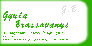 gyula brassovanyi business card